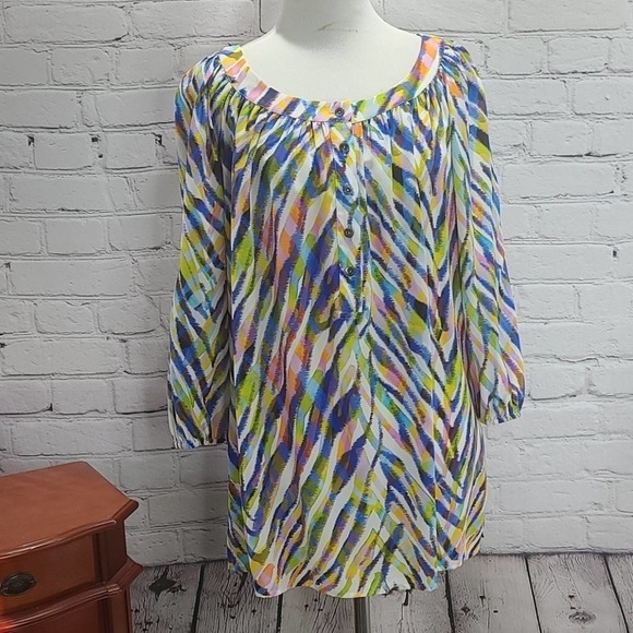 TRINA Turk 100% Silk Water Color design - Picture 2 of 11